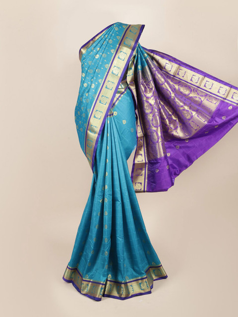 

Pothys Blue & Purple Ethnic Motifs Zari Art Silk Saree