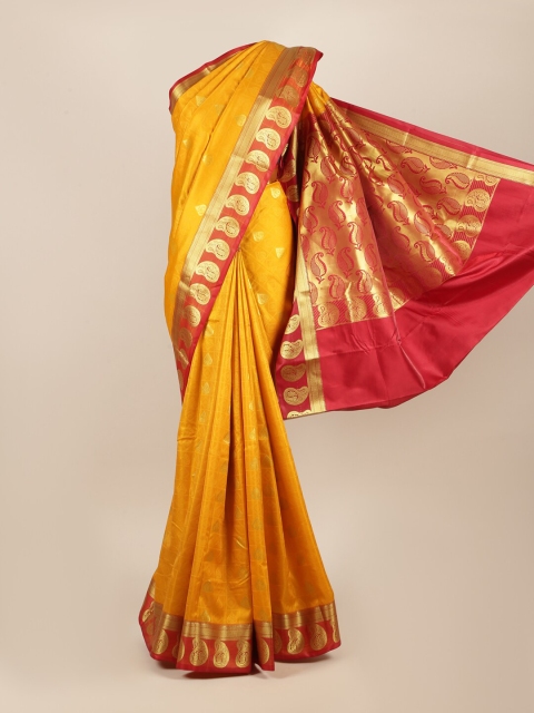 

Pothys Yellow & Red Woven Design Zari Art Silk Saree