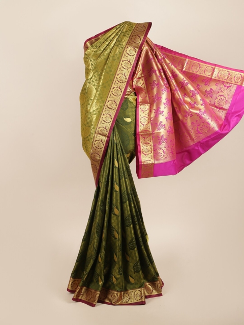 

Pothys Green & Magenta Ethnic Motifs Zari Art Silk Saree