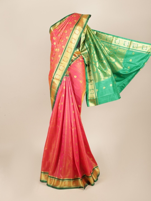 

Pothys Pink & Green Woven Design Zari Art Silk Saree