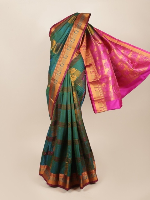 

Pothys Green & Magenta Woven Design Zari Art Silk Saree