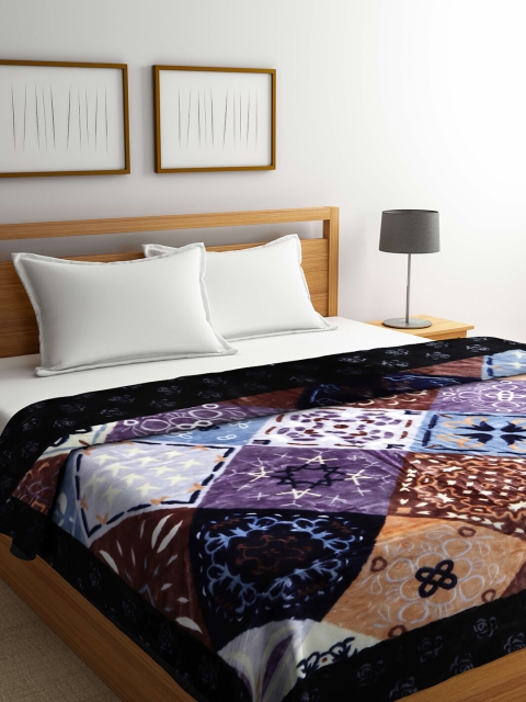 

Arrabi Multicoloured Graphic Printed Mild Winter 950 GSM Double Bed Blanket, Multi