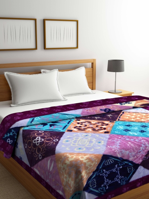 

Arrabi Multicoloured Graphic Printed Mild Winter 950 GSM Double Bed Blanket, Multi