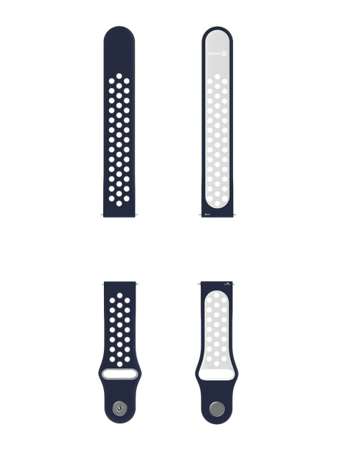 

NOISE Unisex NavyBlue & White Silicone Smartwatch Strap, Navy blue