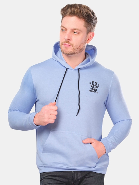 

VeBNoR Men Blue Solid Hooded Sweatshirt