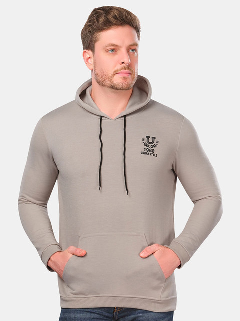 

VeBNoR Men Grey Hooded Sweatshirt