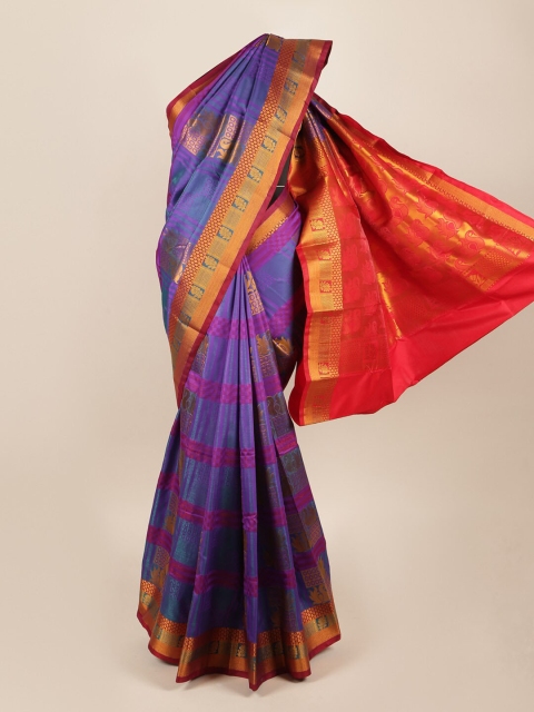 

Pothys Violet & Red Woven Design Zari Art Silk Saree
