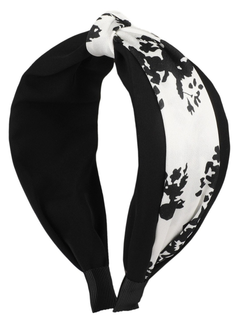 

Vembley Women Black & White Floral Printed Knot Hairband