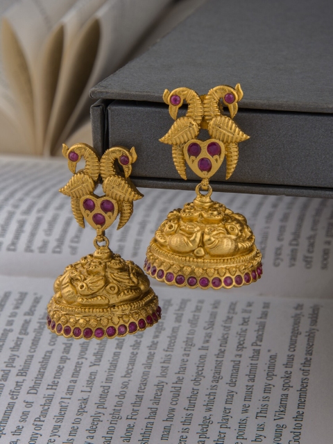 

Alankruthi Gold-Toned Contemporary Jhumkas Earrings