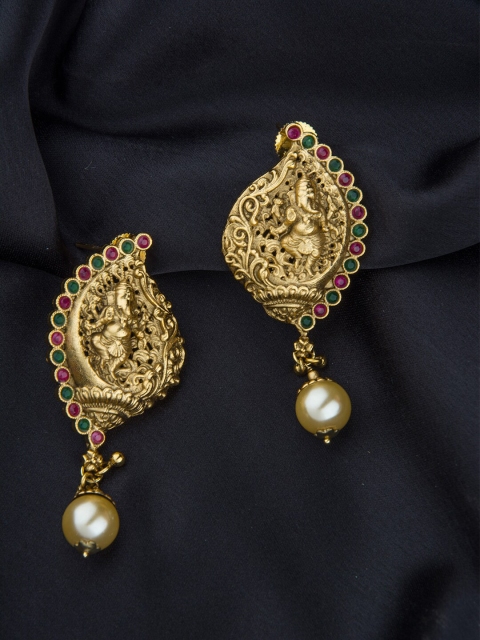 

Alankruthi Gold-Toned Contemporary Drop Earrings