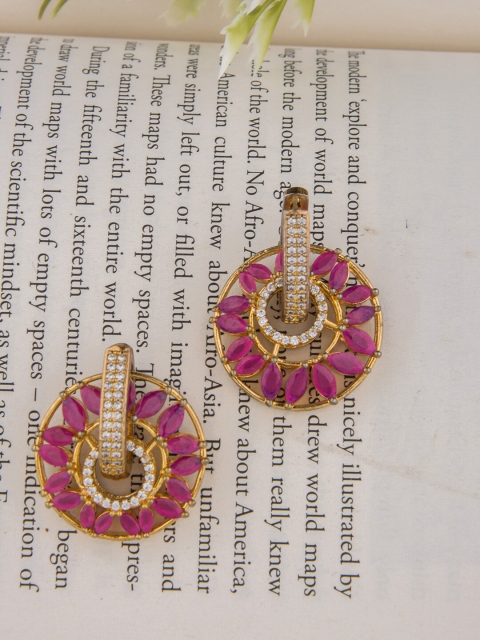 

Alankruthi Gold-Toned Contemporary Chandbalis Earrings