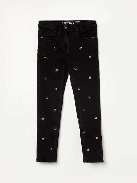 

Fame Forever by Lifestyle Girls Black Slim Fit Embroidered Jeans