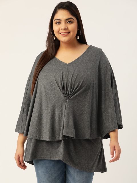 

Revolution Women Charcoal Solid Layered Top