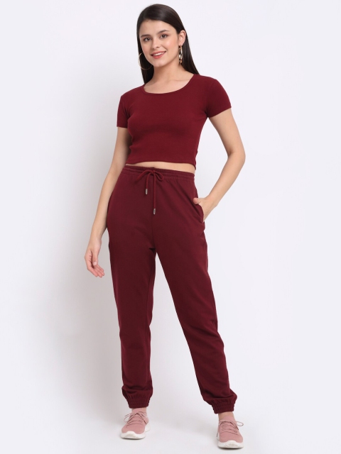 

THE UKKIYO LIFE Women Maroon Top with Trousers