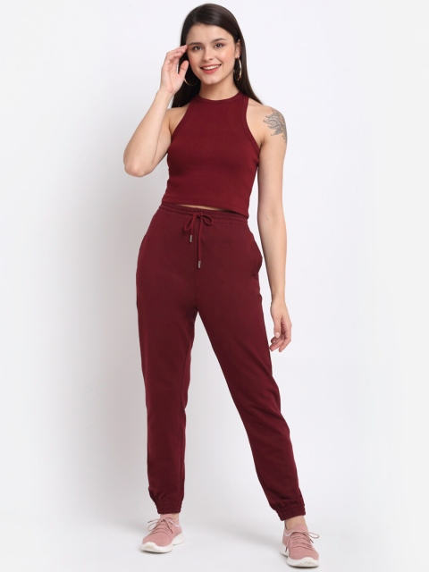 

THE UKKIYO LIFE Women Maroon Top with Trousers
