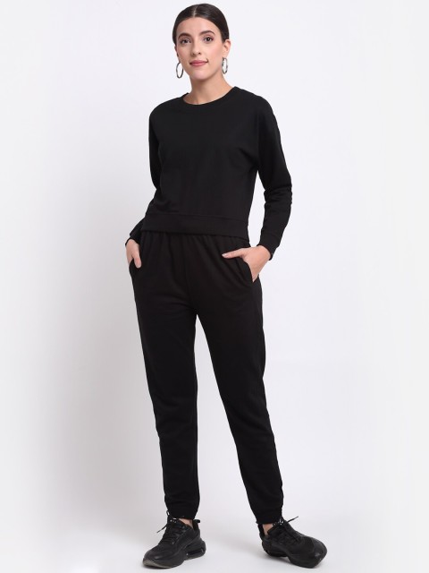 

THE UKKIYO LIFE Women Black T-shirt with Trousers