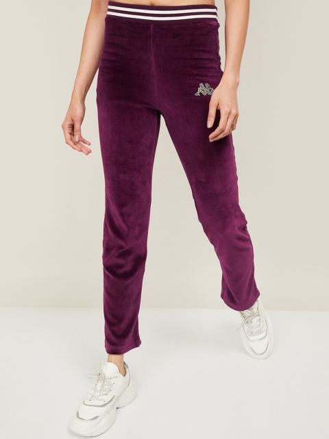 

Kappa Women Purple Solid Track Pants