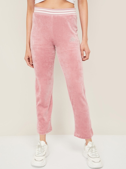 

Kappa Women Pink Solid Cotton Track Pants