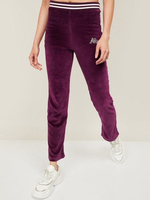 

Kappa Women Purple Solid Cotton Track Pants