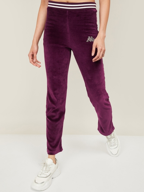 

Kappa Women Purple Solid Cotton Track Pants