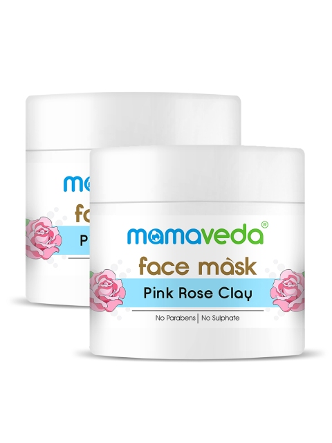 

Mamaveda Unisex Pack of 2 Pink Rose Clay Face Mask