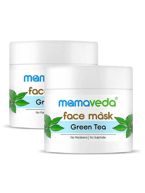 

Mamaveda Green Set of 2 Anti Aging Fuji Matcha Green Tea Clay Face Mask
