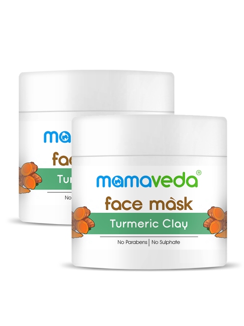 

Mamaveda Pack of 2 Turmeric Clay Face Mask - 100g Each, White