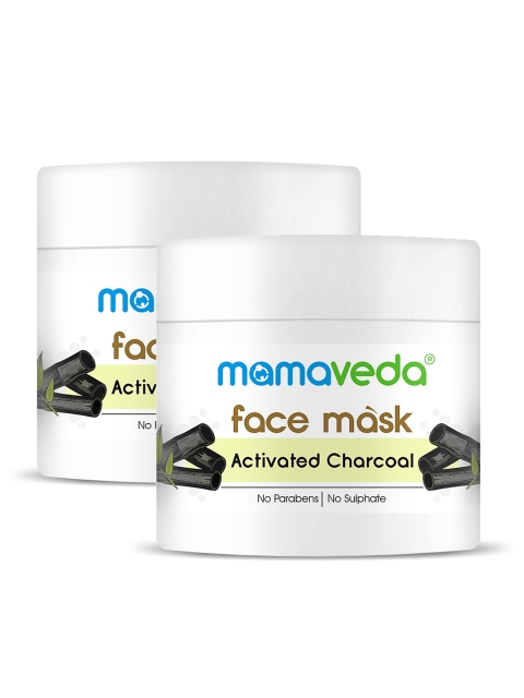 

Mamaveda Set of 2 Charcoal Grey Activated Charcoal Clay Face Mask