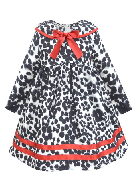 

A T U N Black & White Printed Dress