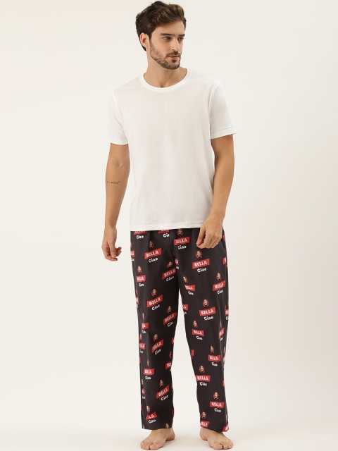 

Rapra The Label Men Black Printed Lounge Pants