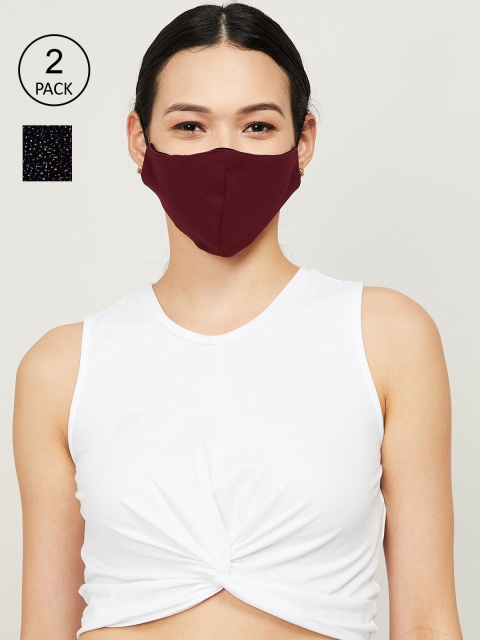 

Ginger by Lifestyle Women Pack Of 2 Reusable Outdoor Cloth Masks, Maroon