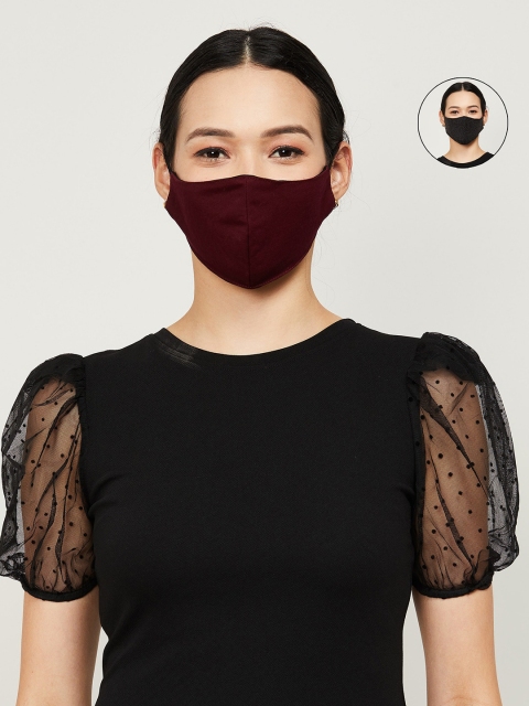 

Ginger by Lifestyle Women Pack Of 2 Solid Reusable Protective Outdoor Cloth Masks, Multi