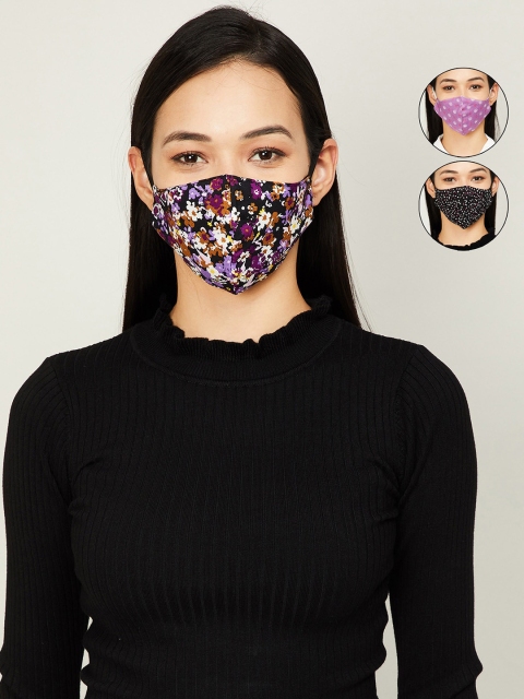 

Ginger by Lifestyle Women Multicoloured Pack of 3 Rayon Mask, Multi