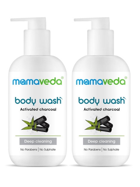 

Mamaveda Set of 2 Activated Charcoal Body Wash, Grey
