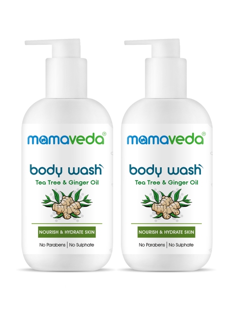 

Mamaveda Unisex Pack of 2 Tea Tree Oil and Ginger Oil Body Wash, Green