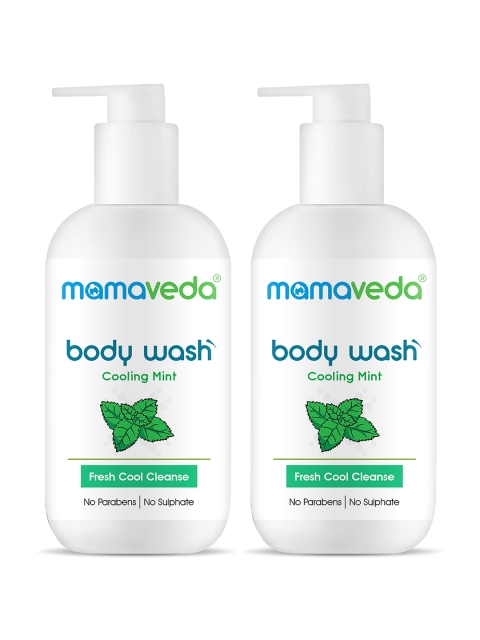 

Mamaveda Unisex Pack of 2 Cooling Mint Body Wash 500ml, Green