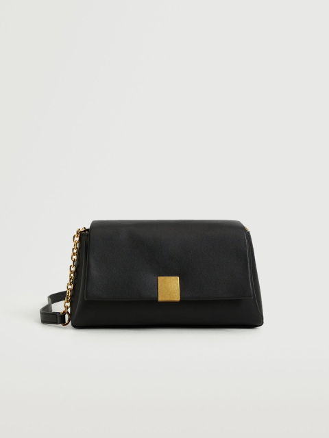 

MANGO Black Solid Structured Small Sling Bag