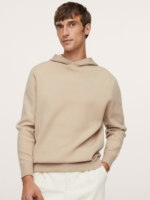 

MANGO MAN Beige Solid Pullover