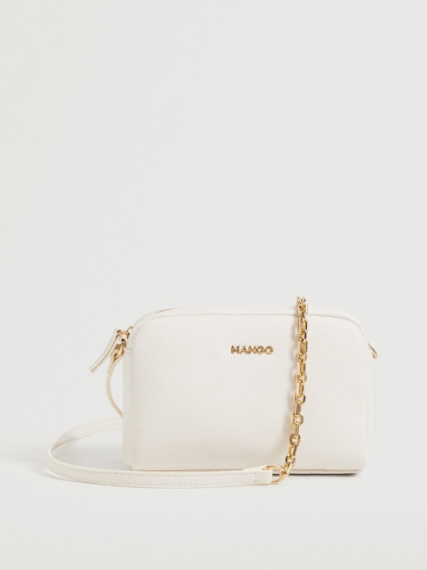 

MANGO White Grain Textured Structured Sling Bag