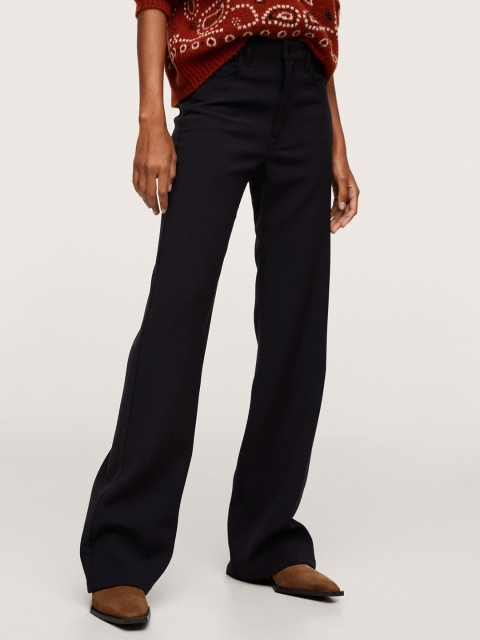 

MANGO Women Black Solid Bootcut Trousers