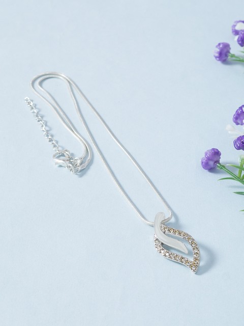 

Golden Peacock Silver-Toned & Silver-Plated Chain With Pendant