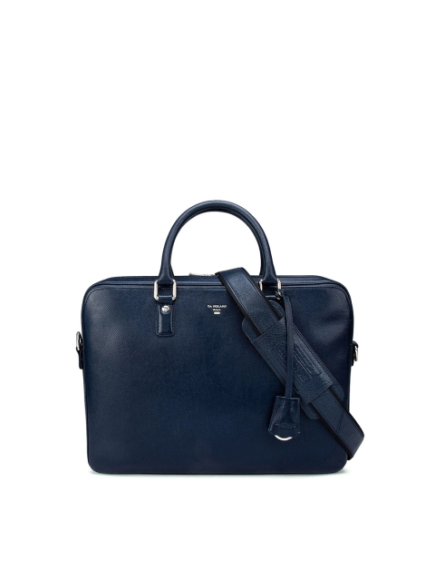 

Da Milano Adult Blue Textured Leather Laptop Bag