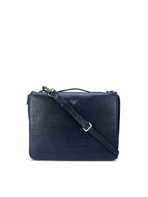 

Da Milano Unisex Blue Textured Leather Laptop Sleeve