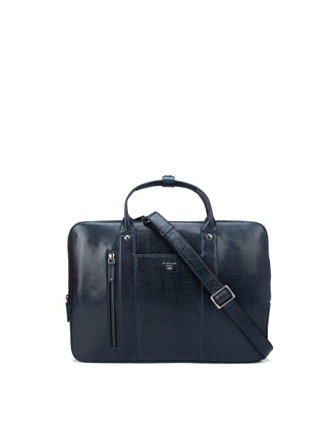 

Da Milano Unisex Blue Textured Leather Laptop Sleeve