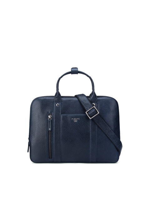 

Da Milano Unisex Blue Textured Leather Laptop Sleeve