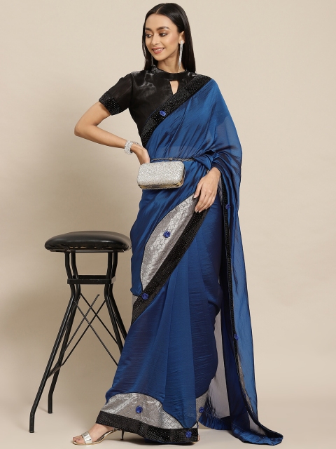 

Mitera Blue Patchwork Saree