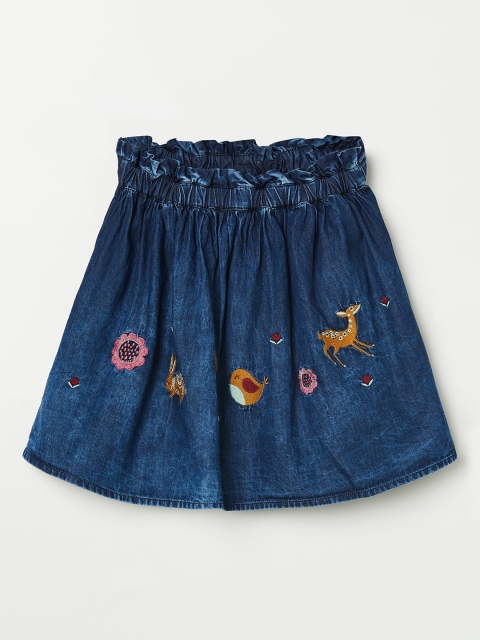 

Fame Forever by Lifestyle Girls Blue Self-Design Above-Knee Denim Skirt