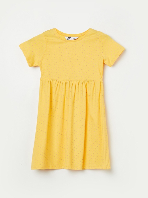 

Fame Forever by Lifestyle Yellow Cotton A-Line Dress