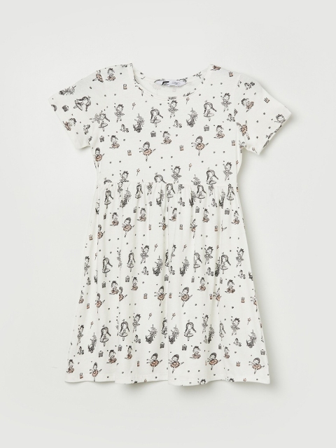 

Fame Forever by Lifestyle Off White Cotton A-Line Dress