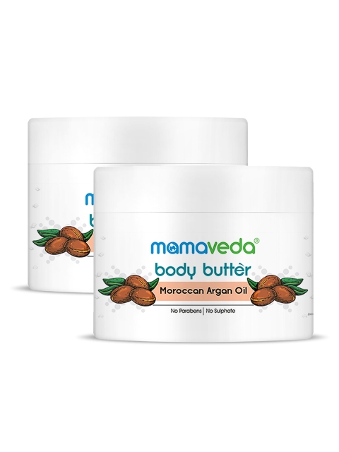 

Mamaveda Set of 2 Moroccan Argan Oil Body Butter, Peach